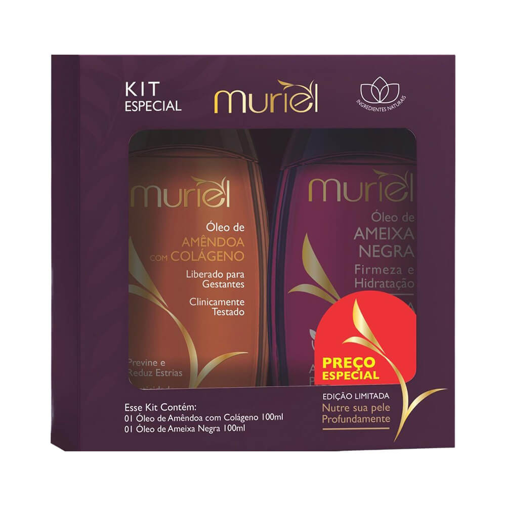 Kit Muriel com Óleo de Amêndoa com Colágeno e Óleo de Ameixa Negra